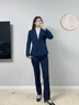 晨芙職業(yè)西裝女套裝氣質(zhì)英倫風(fēng)商務(wù)前臺面試正裝小西服外套工裝工作服 藍色外套+西褲 S 建議80-90斤 曬單實(shí)拍圖