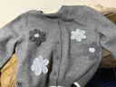 百圖（betu）女裝2026年春季新款針織開(kāi)衫立體花朵氣質(zhì)顯瘦軟糯外搭女2601X10 灰色 M 曬單實(shí)拍圖