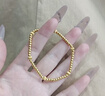 老廟黃金手鏈足金絲絨拉絲珠小金珠手鏈生日節日禮物送女友送老婆 約1.7g 曬單實(shí)拍圖