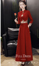 蘭卡·羅妮蘭卡羅妮旗袍敬酒服新娘2025訂婚紅裙長(cháng)袖平時(shí)可穿結婚晚禮服女 紅色長(cháng)款 M 曬單實(shí)拍圖