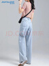 真維斯（Jeanswest）牛仔褲女2026夏季高腰闊腿褲垂感時(shí)尚寬松女士長(cháng)褲子女淺藍色L 曬單實(shí)拍圖