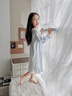 英氏（YEEHOO）莫代爾女童睡裙兒童公主連衣裙長(cháng)袖小女孩中大童春秋2026新款 幻紫泡泡-睡裙【100%全棉 蕾絲公主風(fēng)】 120 曬單實(shí)拍圖