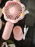 夏季新款迷你花花小風(fēng)扇靜音大風(fēng)力卡通可愛(ài)簡(jiǎn)約便攜usb可充電可手持 粉色 一個(gè)多巴胺風(fēng)扇 曬單實(shí)拍圖