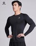 卡爾美（KELME）運動(dòng)緊身衣男秋季長(cháng)袖打底衫透氣足球彈力訓練健身服 黑色 L 曬單實(shí)拍圖