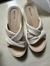 百麗編織休閑拖鞋女夏季商場(chǎng)同款真皮拖鞋D6N1DBT5 米白 39 曬單實(shí)拍圖