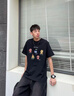 STA夏季新品卡通印花2026男女款美式短袖純棉半袖圓領(lǐng)T恤衫體恤衫潮 黑色 M 曬單實(shí)拍圖