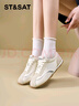 星期六（St&Sat）百搭拼色德訓鞋2026春季新款透氣網(wǎng)面休閑運動(dòng)鞋阿甘鞋時(shí)尚女鞋子 米白 37 曬單實(shí)拍圖