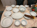 富玉景德鎮餐具整套輕奢高級感新款碗盤(pán)餐具中式青瓷玲瓏陶瓷碗盤(pán)子 青釉玉牡丹餐具 29頭 曬單實(shí)拍圖