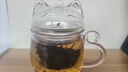 美斯尼 加厚玻璃杯粉色玻璃泡茶杯茶水分離杯貓咪造型喝水杯子 曬單實(shí)拍圖