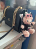 花雨夜可愛(ài)雪莉玫包包掛件背包玩偶汽車(chē)鑰匙扣掛飾毛絨公仔高級感 粉愛(ài)心黑毛衣銀球相機—送黑掛繩 無(wú)規格 曬單實(shí)拍圖