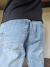 杰克·瓊斯（JACK&JONES）春夏季節男裝牛仔褲直筒拉鏈門(mén)襟水洗貓須舒適百搭休閑225432036 E42中牛仔藍 常規 34 180 W34/L32 曬單實(shí)拍圖