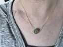《順遂》天然和田玉晴水轉運珠項鏈女18K金路路通翡翠玉石吊墜 淺晴色12mm單珠贈銀鏈（含鑒定證書(shū)） 曬單實(shí)拍圖