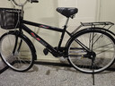 火星翼山地自行車(chē)男城市自行車(chē)學(xué)生淑女單車(chē)成人實(shí)心胎通勤車(chē) 三角梁-豪華版-黑色 26寸充氣胎【建議160-180cm】 曬單實(shí)拍圖