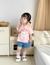 班喜迪女童短袖t恤夏季2026新款公主女寶寶洋氣衣服夏裝兒童上衣打底衫 粉色 90 曬單實(shí)拍圖