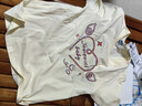 真維斯女童短袖t恤2026新款女孩純棉洋氣夏季半袖兒童休閑薄款夏裝t恤衫 【兩件裝】白色杏色(涂鴉愛(ài)心) 140 曬單實(shí)拍圖