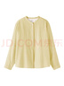 MUJI 女式 木棉混雙層紗織長(cháng)袖罩衫女士襯衫襯衣內搭26年春季女裝 淺黃色 S (155/80A) 曬單實(shí)拍圖