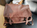 裘真【宋佳同款】植鞣羊皮信使雙肩包大容量上班通勤休閑背包新款 咖啡色-小號 曬單實(shí)拍圖