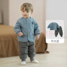 巴厘小豬兒童棉服套裝男童校服內搭神器秋冬季女童打底家居服睡衣寶寶棉襖 月光藍 90 曬單實(shí)拍圖