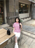 Teenie Weenie小熊女裝T恤26夏季新款撞色長(cháng)絨棉彩條短袖T 粉色 S 曬單實(shí)拍圖
