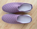 包頭半拖鞋女老北京布鞋中老年人媽媽室內居家鞋老人防滑拖鞋外穿 紫色 【582】輕便軟底 38 曬單實(shí)拍圖