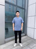 PRIDEME嬰肌親膚感 2026夏季薄款冰絲莫代爾純色t恤男短袖休閑百搭半袖男 X521-牛仔藍 XL 體重建議【130-145斤】 曬單實(shí)拍圖