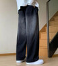 真維斯牛仔褲子男款春秋季寬松加肥加大碼美式男士休閑百搭直筒闊腿長(cháng)褲 K130黑色 XL (建議130-145斤) 曬單實(shí)拍圖