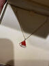 18K玫瑰金小裙子項鏈女扇形鑲鉆吊墜鎖骨鏈彩金送女友節日禮物 紅瑪瑙帶鉆（玫金色） 配專(zhuān)柜禮盒 曬單實(shí)拍圖