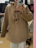 太平鳥(niǎo)女裝2024年冬季一手長(cháng)連帽大衣A1AAE4290 卡其 S 曬單實(shí)拍圖