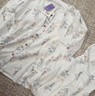 婧麒（JOYNCLEON）帶胸墊月子服產(chǎn)后竹棉純棉孕婦睡衣哺乳產(chǎn)婦待產(chǎn)家居服套裝女 雅白纖花【竹棉紗·透氣排汗快】 XL 曬單實(shí)拍圖