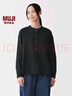 MUJI 女式 木棉混雙層紗織長(cháng)袖罩衫女士襯衫襯衣內搭26年春季女裝 黑色 S (155/80A) 曬單實(shí)拍圖