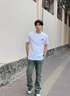 陌汀2026新款港風(fēng)短袖t恤男夏季日系潮牌印花青少年寬松純棉ins半袖衫 白色 003小山 M 曬單實(shí)拍圖