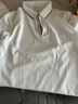 羅蒙（ROMON）高端純色短袖t恤男冰絲拉鏈翻領(lǐng)polo衫男半袖襯衫領(lǐng)夏裝上衣服薄 白色 XL 曬單實(shí)拍圖