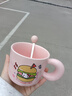 可愛(ài)fufu生日蛋糕馬克杯帶蓋勺陶瓷杯送女生高顏值有意義生日禮物 漢堡生日蛋糕杯+勺1個(gè)350ml 曬單實(shí)拍圖