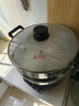 奧克斯（AUX）電炒鍋一體多功能鍋0涂層電火鍋加深大容量大功率家用304不銹鋼食品級電煮鍋電蒸鍋電熱鍋2-4-10人 標準款-30cm單籠【推薦4-5人】13L 曬單實(shí)拍圖