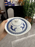 富玉 景德鎮釉下彩青花瓷碗玲瓏盤(pán)子碗餐具高溫白瓷碗碟家用自由搭配 孔雀 元寶燉盅 曬單實(shí)拍圖
