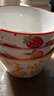 陶瓷新款可愛(ài)釉下彩高顏值ins風(fēng)飯碗陶瓷餐具家用陶瓷飯碗 4.5英寸清新水果碗3只裝【花色隨機】 曬單實(shí)拍圖