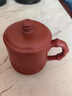 漢帝唐韻（HDTYU）宜興紫砂杯純全手工朱泥帶蓋茶杯辦公泡茶水杯子家用刻字茶具 紅朱泥紫砂杯380ML 曬單實(shí)拍圖