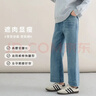 十月媽咪孕婦褲冬季新款加絨加厚保暖直筒無(wú)托腹側邊抽繩牛仔褲藍色L 曬單實(shí)拍圖
