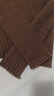 三彩冬款純色坑條針織衫木耳邊半高領(lǐng)修身打底內搭簡(jiǎn)約女 咖啡色 M 曬單實(shí)拍圖