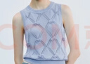 UR秋季新款女裝時(shí)尚學(xué)院風(fēng)菱格提花無(wú)袖針織衫UYY950061 粉藍 (面料微透) M 曬單實(shí)拍圖