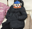巴拉巴拉童裝兒童羽絨服女男童冬中長(cháng)款加厚保暖外套純色連帽衣服 黑色90001-灰鴨絨 150 充絨量173g 曬單實(shí)拍圖