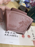 璽翰雅（ROYHOYE）宜興紫砂壺名家袁德波親工純手工重器泡茶壺棗紅泥鳴遠扇形壺收藏 鳴遠扇形名家袁德波作品 曬單實(shí)拍圖