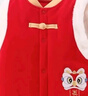 貝瑞加（Babyprints）兒童馬甲秋冬夾棉保暖背心寶寶過(guò)年大紅色衣服拜年棉衣 醒獅財100 曬單實(shí)拍圖