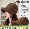 真享帽子女春秋季品牌純色時(shí)裝時(shí)尚百搭八角帽顯臉小鴨舌帽B695 咖色 曬單實(shí)拍圖