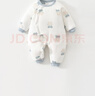 貝瑞加（Babyprints）嬰兒連體衣秋冬夾棉衣服男女寶寶加厚保暖爬服柔軟哈衣 藍73 曬單實(shí)拍圖