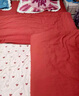 雅鹿奶油風(fēng)水洗真絲四件套高端輕奢高級感床笠冰絲被套罩夏季床上用品 愛(ài)心-紅 （親膚透氣 適合裸睡） 1.5m 床單款 四件套-被套200*230cm 曬單實(shí)拍圖