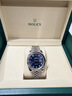 勞力士日志型 自動(dòng)機械機芯 日期顯示 100米防水 41mm 男表 瑞表 藍色 曬單實(shí)拍圖