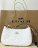 蔻馳（COACH）奧萊女士女包經(jīng)典標志老花TERI單肩斜挎包麻將包 IM/白色/粉筆白色 曬單實(shí)拍圖