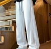 POUM美式運動(dòng)褲子男士春夏款潮牌寬松直筒衛闊腿褲CK328白花灰2XL 曬單實(shí)拍圖