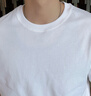初己（CHUJI）220g重磅純棉短袖男t恤夏季寬松百搭圓領(lǐng)體恤白小t半袖 白色 L 曬單實(shí)拍圖